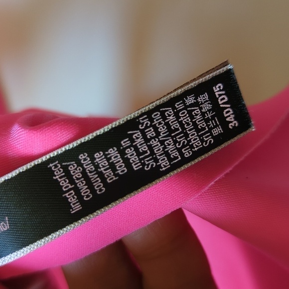 Victoria Secret Lined Perfect Coverage Bright Hot Pink Bra Size 34D Barbie core - Picture 7 of 12